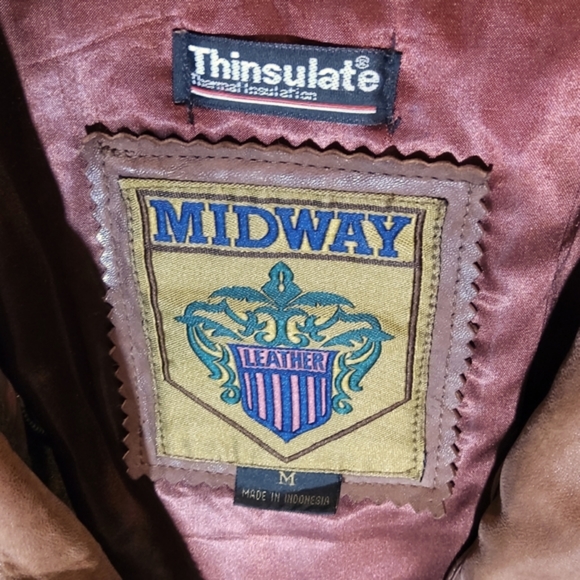COPY - Oversized 90's Brown Leather Jacket - Picture 4 of 5